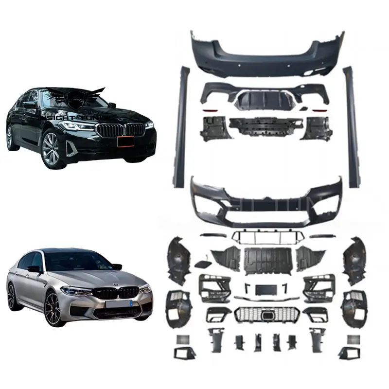 Precio de fábrica 5 Series accesorios de coche con luz trasera labio delantero 2021 + Kit de carrocería para BMW G30 M5 kit de carrocería