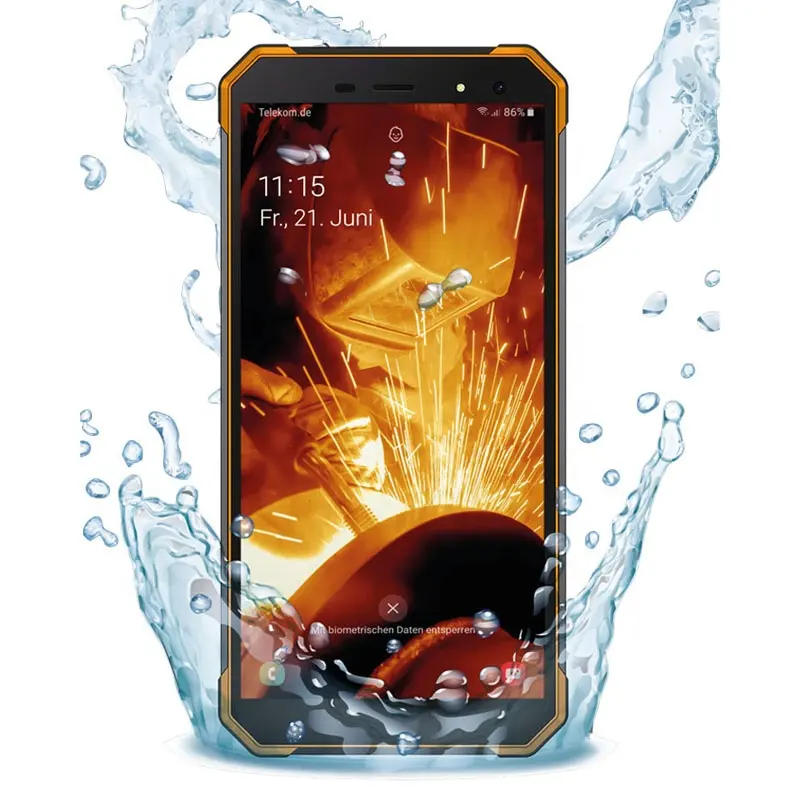 5.7 ''outdoor android 9.0 mit google Gms 4 gramm + 64grom Nfc FINGERPRINT Robuste wasserdicht stoßfest smartphone