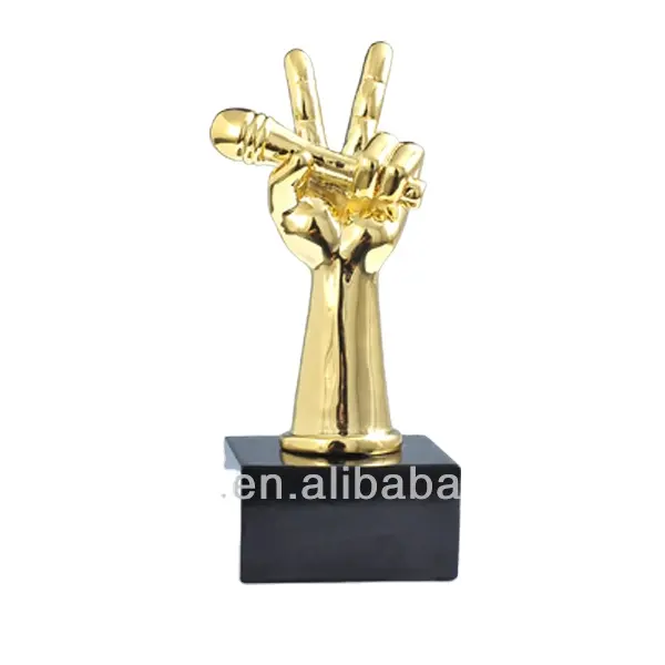 Китайская награда за трофей с микрофоном, металлическая музыкальная награда с изображением голоса Европы