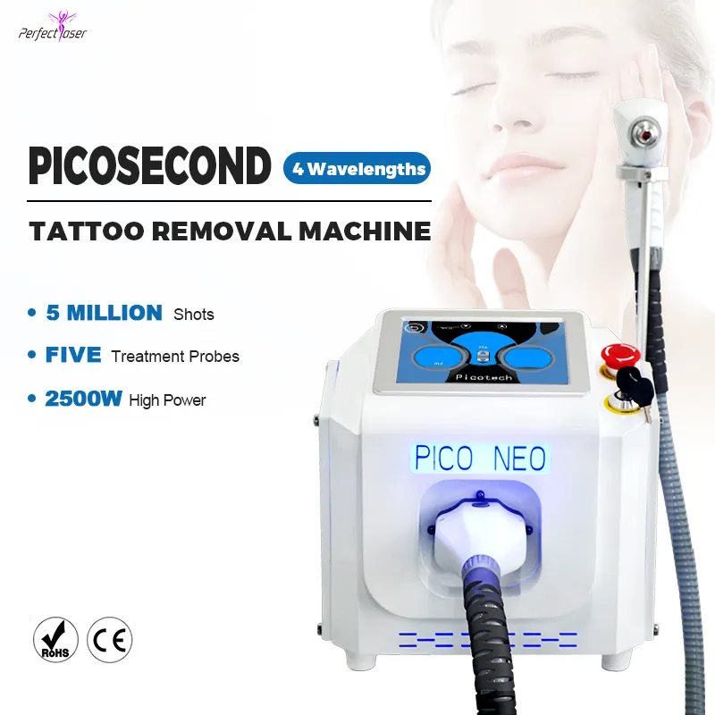 Máquina de remoção de tatuagem de sobrancelha a laser para uso clínico e salão de beleza, transparente, com comutado com carbono, para venda