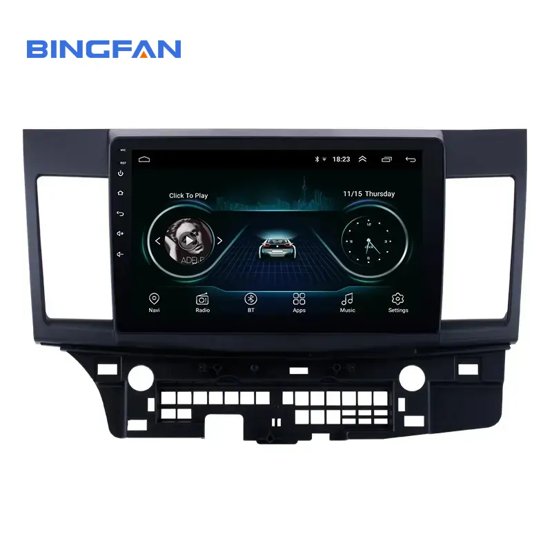 Painel fixo bt in-dash 12v, fm, usb, aux, mp3, tocador de dvd, rádio de carro, gps para mitsubishi lancer-ex