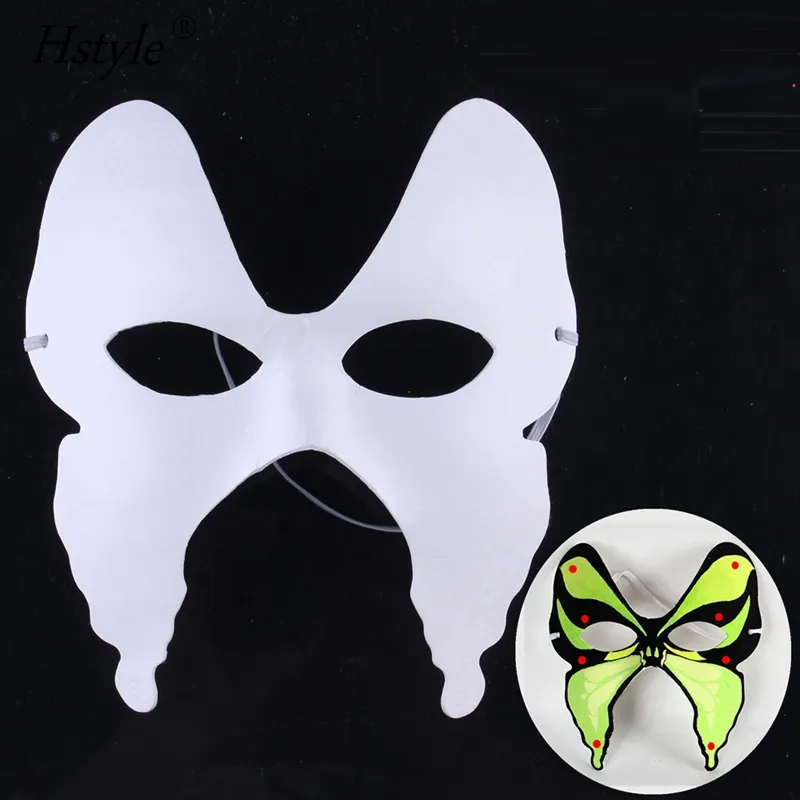 Maskeli balo maskesi beyaz boyalı maskesi DIY kraft el işi kağıdı hamuru yüz maskesi MJC160