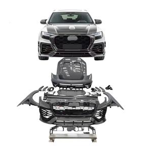M tarzı kuru karbon ön Splitter dudak arka difüzör çamurluklar Spoiler Audi Q8 RSQ8 için egzoz uç borusu vücut kiti