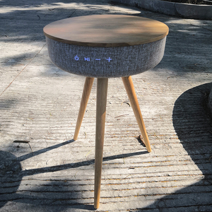 Mesa de centro inteligente multifuncional QI carga inalámbrica para altavoz Bluetooth 360 altavoz doméstico Puerto USB AUX para uso en ordenador
