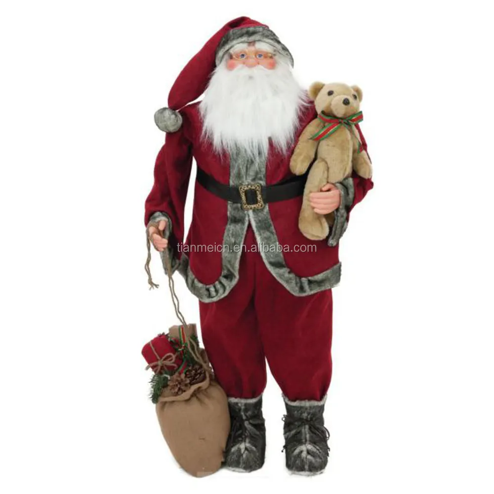 110 cm Weihnachten Santa Claus Puppe großes Geschenkset Geschenk für Wohnkultur Urlaub Display Weihnachts serie Navidad Spielzeug Party Prunkstück
