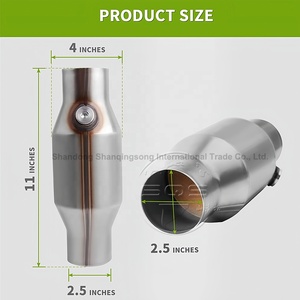 SQS, catalizador automático de alta calidad, convertidor catalítico frontal de alto flujo de 2,5 ", ajuste catalítico Universal con puerto O2 (compatible con EPA) - Product Image 5