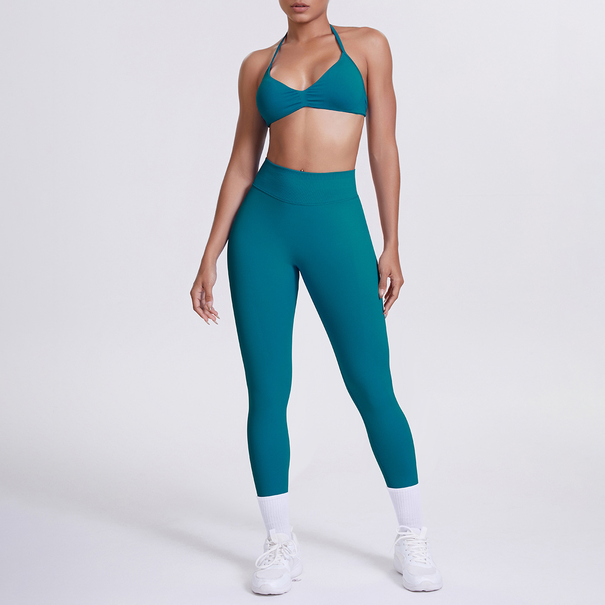 Conjunto de sujetador y pantalón - verde pavo real