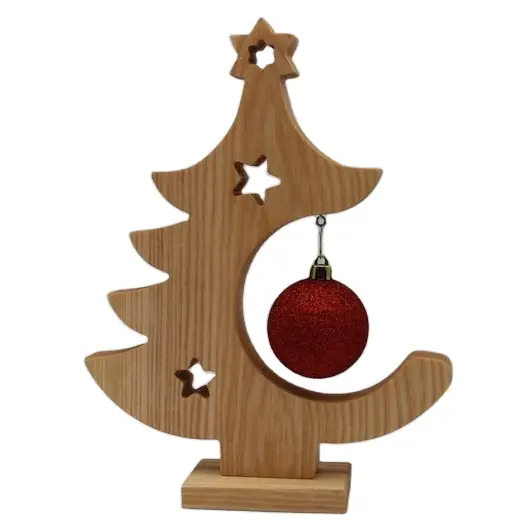 Albero di natale in legno decorazione natalizia decorazione in legno palla cenere decorazione della tavola