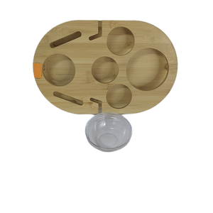 Hình bầu dục tre ghế Snack Khay Sofa tay vịn bảng cho đồ uống đồ ăn nhẹ & điều khiển từ xa linh hoạt Non-Slip sofa cánh tay Clip bảng - Product Image 5