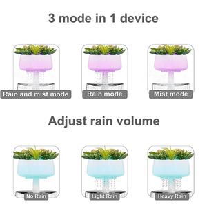 Künstliche Pflanzen Timer 7 Farbwechsel Nachtlicht Aroma therapie Ätherisches Öl Diffusor Regentropfen Luftbe feuchter mit Fernbedienung - Product Image 5