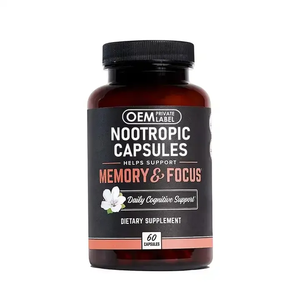 Cápsulas nootrópicas Suplemento cerebral Alpha GPC, L Theanine & Bacopa Monnieri Concentración de enfoque Mejora la memoria Nootropics Cerebro