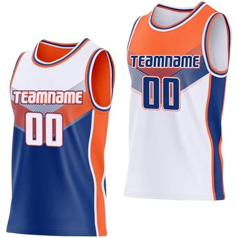 White and Royal Blue and Orange