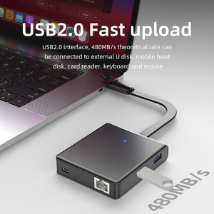 6 in 1 High Performance Docking Station Support up to 4K 60Hz HD Display RJ45 100W <strong>USB</strong> a Type C HUB Laptop for Computer Phone - Product Image 2