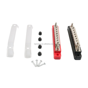 Kırmızı ve siyah eşleştirilmiş 8 yollu terminal bloğu bara kapaklı 8 * M5 4 sabitleme vidası ile - Product Image 1