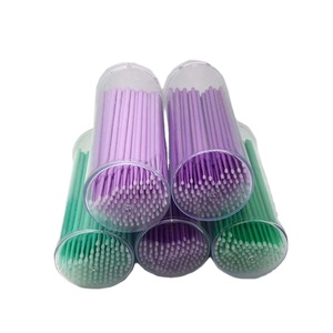 Renkli tek kullanımlık kirpik uzatma araçları plastik saplı temiz mikro swablar pamuklu çubuk Easyalm tıbbi kirpik uzantıları - Product Image 2