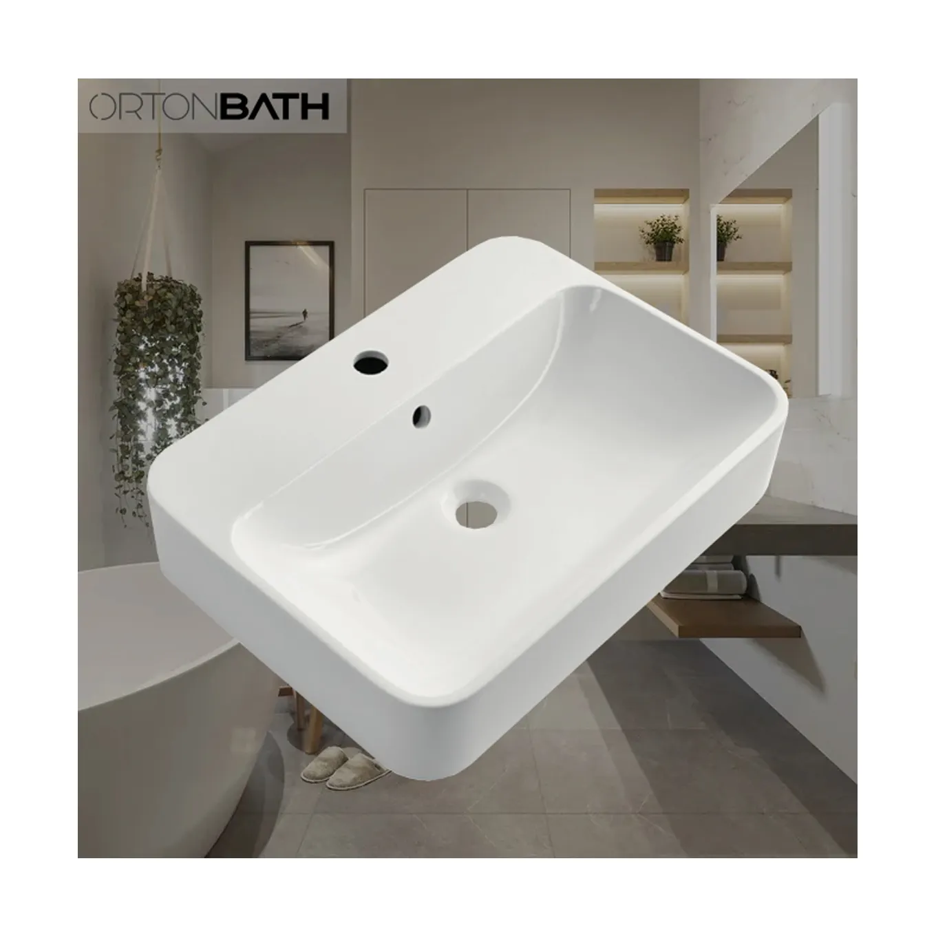 ORTONBATH-armario de baño con encimera, cuenco individual pequeño de Gel de resina para baño, con piedra Artificial, lavabo de tocador de mano