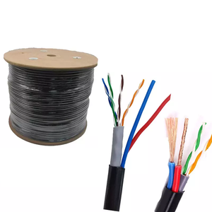 Açık su geçirmez 8 + 2 Cat5e ağ LAN kablosu CCTV kontrolü için güç kablosu ile iletişim kabloları - Product Image 3