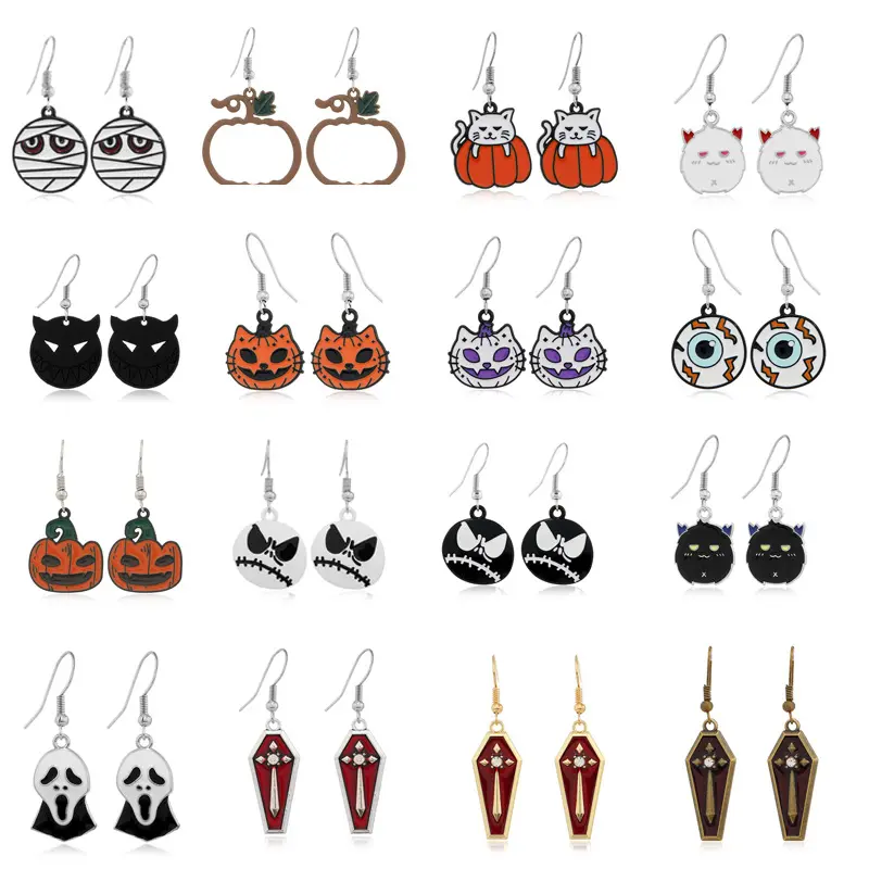 DAIHE vendita calda nuovo Halloween mummia Horror teschio fantasma orecchini Halloween Stud orecchino gioielli