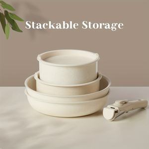 Goodseller 10-Piece indüksiyon ocak PFOA ve PTFE ücretsiz için uygun indüksiyon tencere seti kaplamalı tencere ve tavalar - Product Image 5