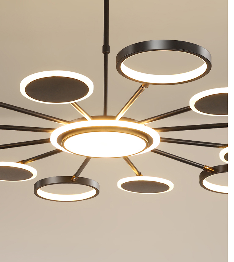 Contemporary High quality luxury villa apartment stair foyer led golden ceiling chandeliers hotel home hanging light fixture