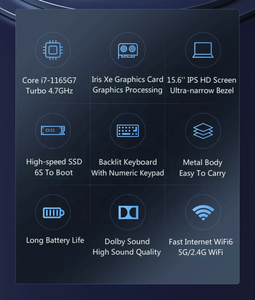 MiniTree Intel Core i7 11th Gen i7 1165G715.6インチラップトップ1920*1080 IPSスクリーンDDR4 32GB RAM SSDテラバイトメタルゲーミングコンピューター - Product Image 6
