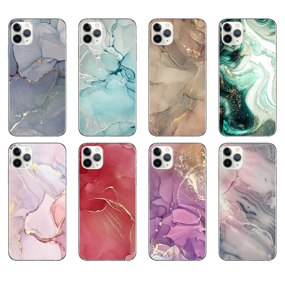 Luxury Marble IMD Cover Case for iPhone 13 11 12 14 Pro Max 13 12 Mini X XR XS Max 10 7 8 Plus Soft Shockproof Phone Case Cover