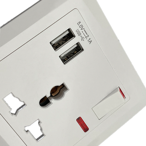 插座接口USB充电13A通用3针电源插座墙壁电源插座，带双USB - Product Image 2