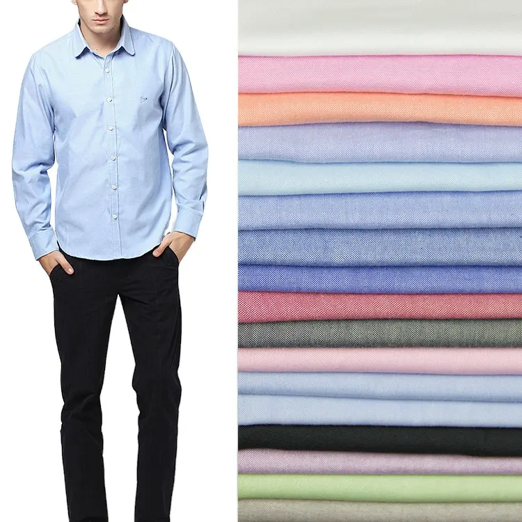 Tessuto Oxford in cotone poliestere per camicia da uomo