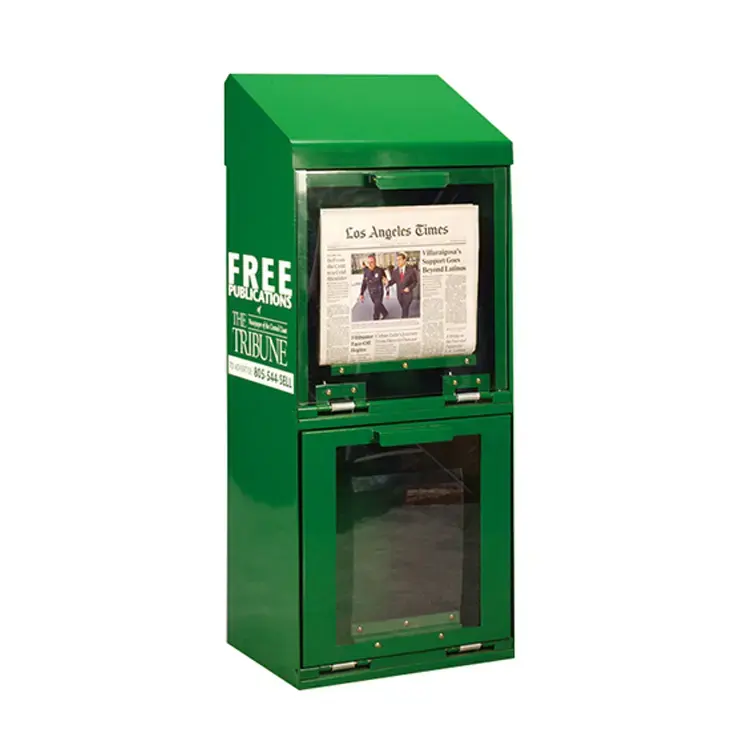 Personalización Revista al aire libre Periódico Estante de exhibición de metal Soporte Post Box soporte de periódico