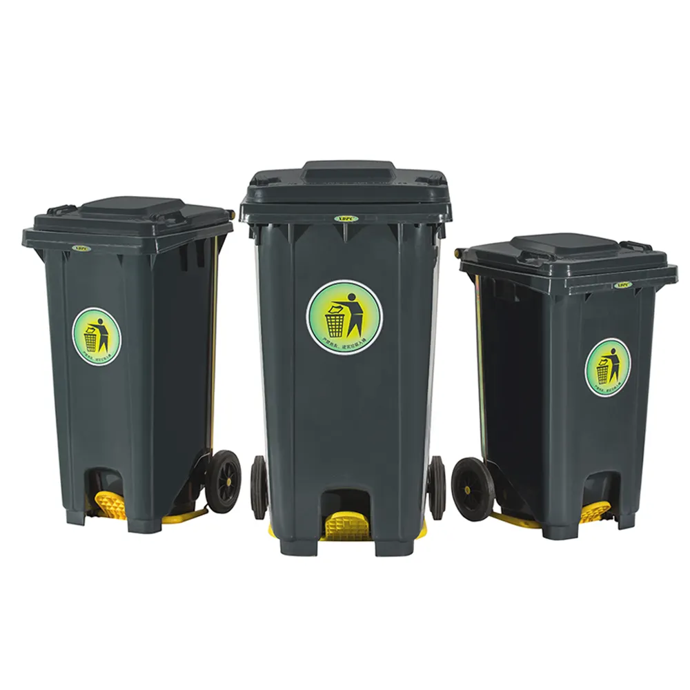 Portable wheelie 100 120 240 liter plastic trash bin garbage can