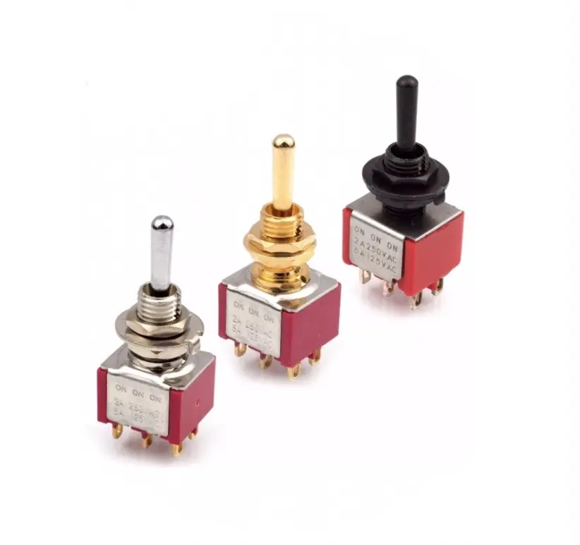 KN1-203 On-Off-On 6 Pin 2-way anlık Rocker geçiş anahtarı