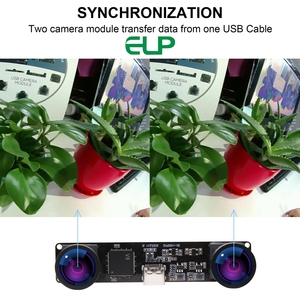 ELP Full HD Webcam 1080p 60fps geniş açı 120 derece 4MP çift Lens senkron yüz tanıma analiz Mini Stereo USB kamera - Product Image 2