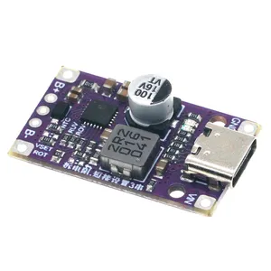 USB Type-C 2-3S BMS 15W 3.7V โมดูลเพิ่มการชาร์จแบตเตอรี่ลิเธียมแบบสมดุลรองรับไฟแสดงสถานะการชาร์จเร็ว QC ด้วย PCB และ PCBA - Product Image 4