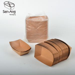 Dùng Một Lần Snack Container Mở Giấy Tấm Khay Nhiều Lớp Khoai Tây Chiên Chip Ăn Din-Takeaway Kraft Giấy Thuyền Hộp - Product Image 4