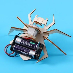 Intelligenz kreatives Design Holz DIY Wissenschaft pädagogisches Experiment DIY elektrische Spinne Roboter Maschine für Kind - Product Image 4