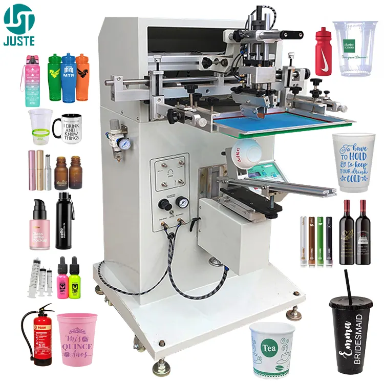 Imprimante à tamis à cylindres coniques numériques, Machine de sérigraphie rotative automatique pour petites bouteilles, tasses, pots de miel en plastique