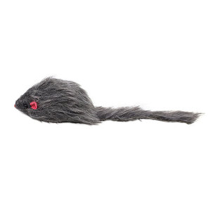 毛绒鼠猫玩具白色和灰色含沙互动玩具 - Product Image 5