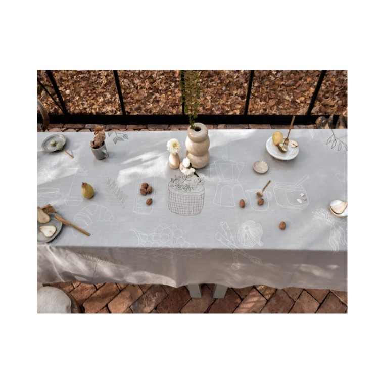 Wedding Embroidered Linen Table Cloth