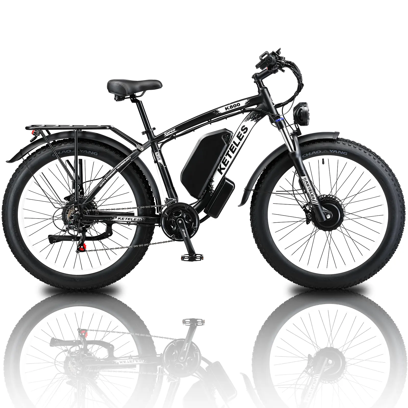 KETELES vélo électrique fabricant 26 pouces K800 Chine vente en gros double moteur Ebike 2000w 23ah gros pneu vélo électrique de ville