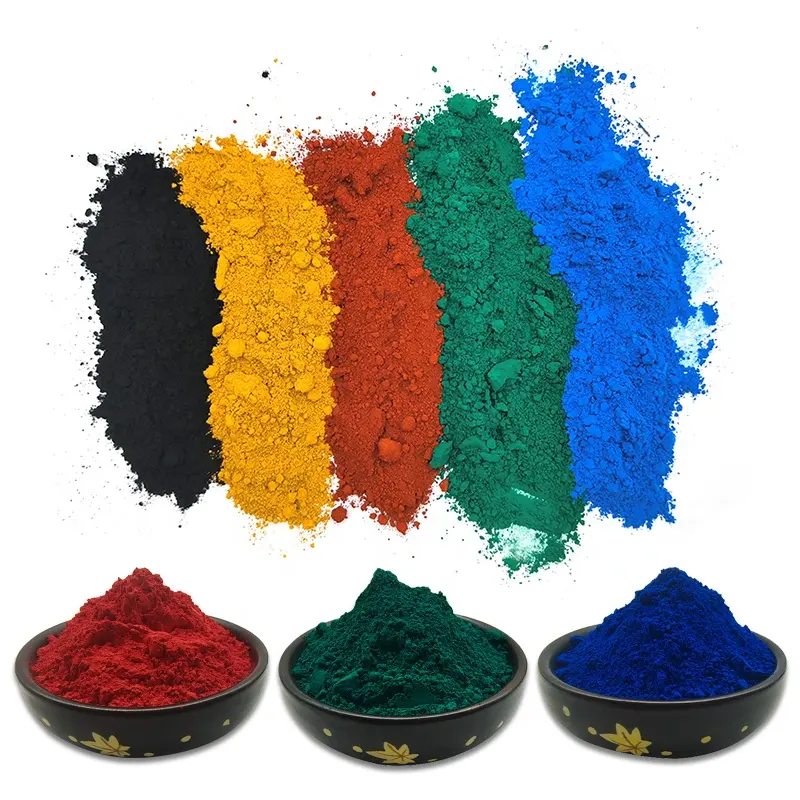 Pigmento de óxido de ferro pigmento de tijolo de cor por atacado revestimento de pintura de concreto com ferro verde preço de óxido de ferro pigmento inorgânico