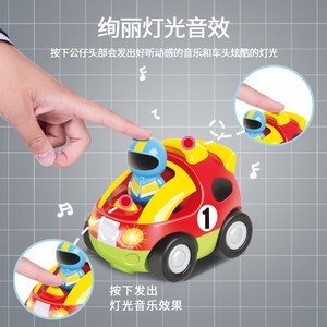 赤ちゃんのための光と音楽のリモコンラジオ付き漫画RCレースカーおもちゃ充電器付き - Product Image 5