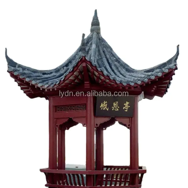 Gazebo Cina bahan bangunan untuk gazebo Cina tanah liat abu-abu ubin atap