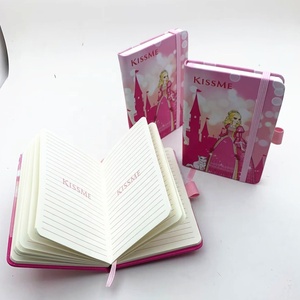 <strong>Custom</strong> A6 Painting Cute Cartoon Journal Diary Hardcover Pink Mini <strong>NoteBook</strong> Gift for Students with <strong>Elastic</strong> <strong>Strap</strong> and Pen Loop - Product Image 3