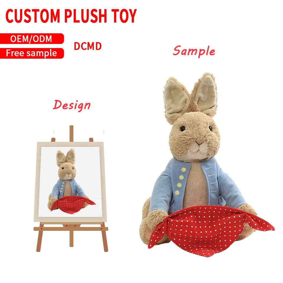 CPC Factory Direct Low Moq juguetes de peluche personalizados Un conejo de peluche con una bufanda conejo de peluche de juguete