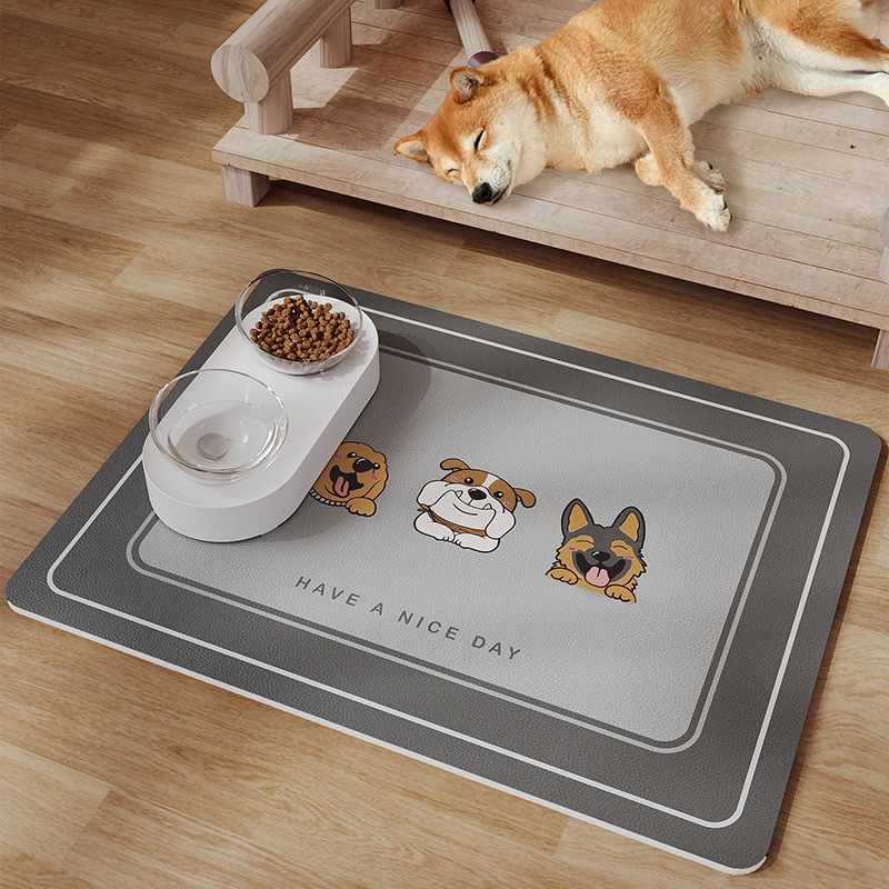 Tapis pour animaux de compagnie en cuir double face - Happy Dog