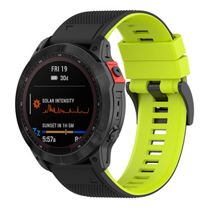22 Garmin Fenix 6 Pro 5 5X Plus 3HR Fenix7 Fenix7Xシリコンクイックリリースウォッチ用26mmウォッチバンド2色バンドストラップ - Product Image 1