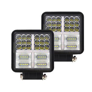 ファクトリーユニバーサルスクエア177Wデュアルカラートラックアクセサリー4x4インチショベルランプ<span class=keywords><strong>LED</strong></span>ワークライト