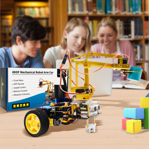 Brazo de Robot mecánico, Kit de aprendizaje de coche para Arduino, 4DOF, OEM, 2WD