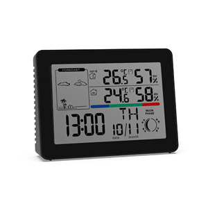 Reloj de estación meteorológica digital ABS con sensor para temperatura, humedad, reloj de escritorio controlado por radio, uso doméstico, compatible con OEM y ODM - Product Image 3