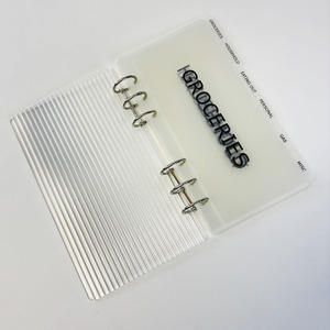 New Custom DIY Thick Hard 6-Ring Planner Budget Clear Board Transparent Loose-leaf Ledger Shell A6 Acrylic Binder <strong>Notebook</strong> Cover - Product Image 5